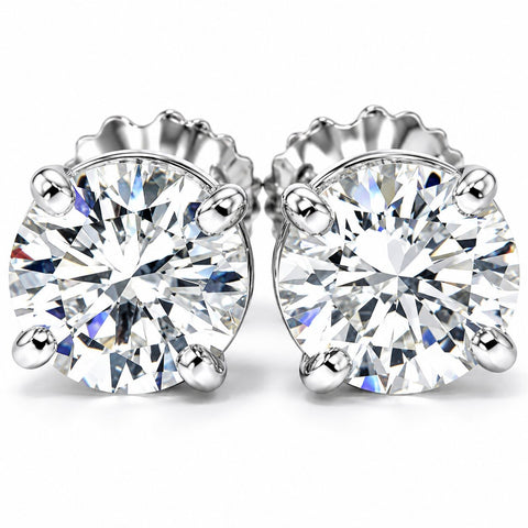 H/SI .38Ct Lab Grown Diamond Studs 14k White Gold Women's Earrings