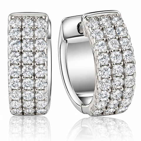 1/2 Ct Diamond  Hoops Women's Earrings Silver Lab Grown