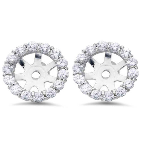 5/8ct  Diamond Earring Studs Halo Jackets 14 Kt (7-7.5mm)