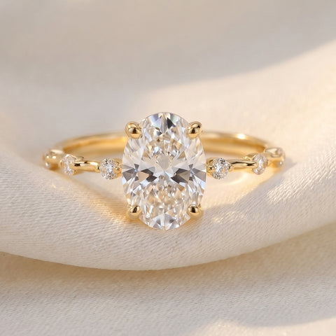 Certified 2 3/4Ct TW Oval Diamond Engagement Ring Lab Grown 14k Gold (FG/SI1)
