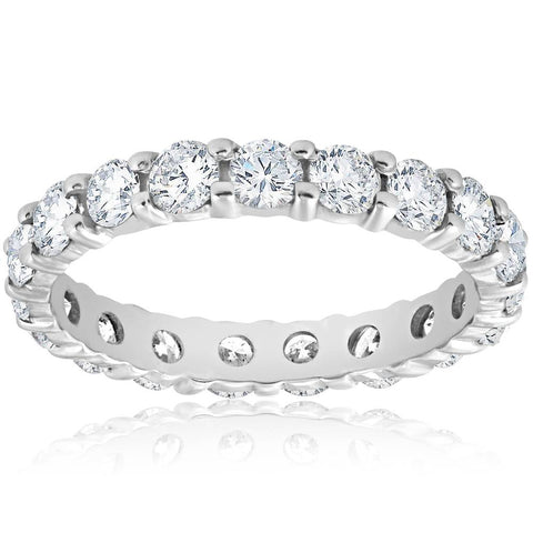 Platinum 2 Ct Diamond Eternity Ring Womens Wedding Anniversary Band