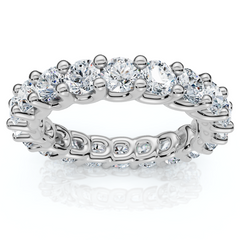 E/VS 2 1/2 Carat U Prong Lab Grown Diamond Eternity Wedding Ring 14K White Gold