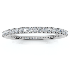 1/2 Ct Lab Grown Diamond EX3 Eternity Ring Womens Bad 14k White Gold