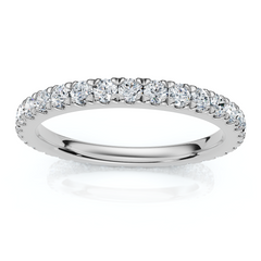 F/VS 1 Ct Diamond Wedding Eternity Ring Lab Grown 14k White Gold
