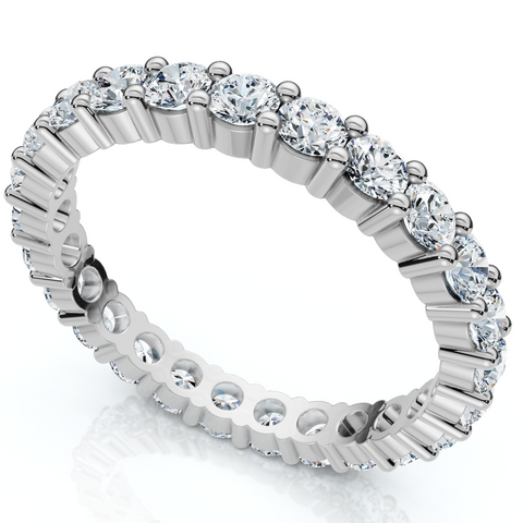 1 1/2Ct Diamond Eternity Ring Womens Stackable White Gold Band Lab Grown