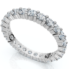 1 1/2Ct Diamond Eternity Ring Womens Stackable White Gold Band Lab Grown