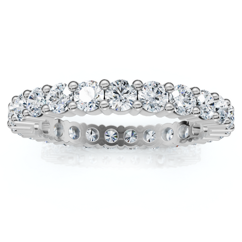 1 1/2 Ct Diamond Eternity Wedding Ring 14k White Gold