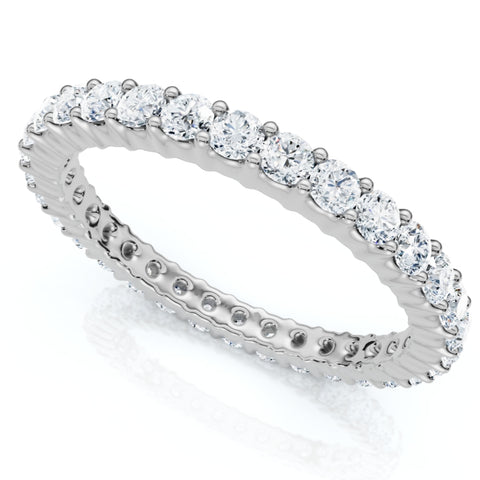 1ct Prong Diamond Eternity Ring 14K White Gold