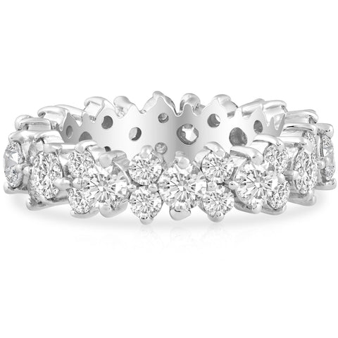 3 1/4ct Diamond Eternity Ring Lab Grown Wedding Stackable Band 14K White Gold