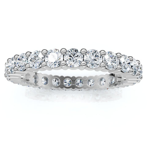 SI 1 3/4 ct Diamond Eternity Ring Womens Stackable Wedding Band White Gold 14k