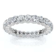 G/VS 1 - 5Ct Round Diamond Eternity Ring Lab Grown 14k White Yellow or Rose Gold