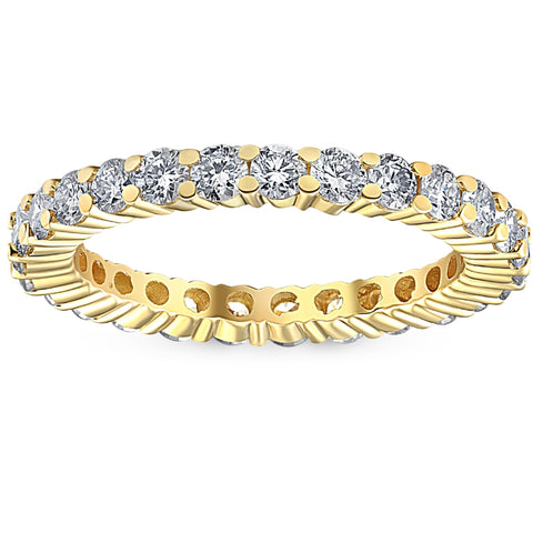 1 1/2ct Prong Diamond Eternity Ring 14K Yellow Gold