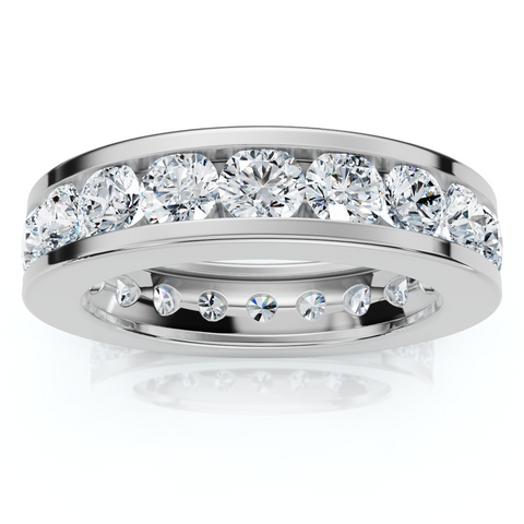 2ct Channel Set Diamond Eternity Ring 14K White Gold