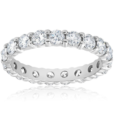 Platinum 2 Ct Diamond Eternity Ring Womens Wedding Anniversary Band