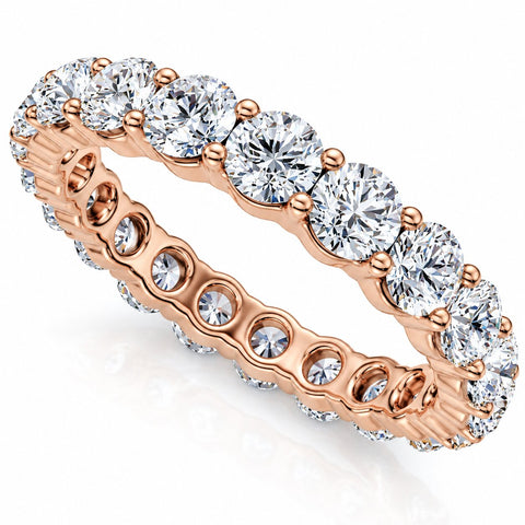2ct Diamond Eternity Ring 14K Rose Gold Womens Wedding Anniversary Band