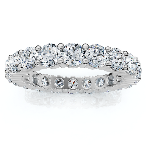 Platinum 3ct Round Diamond Eternity Wedding Ring Womens Stackable Band