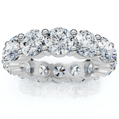 6 Ct Diamond Eternity Wedding Ring 14k White Gold EX3 Lab Grown