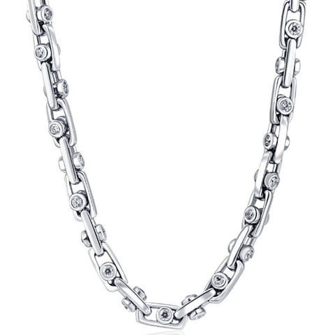 Men's Heavy Designer Diamond Mariner 14k Gold (155gram) or Platinum (291gram) 7.5mm Chain Necklace 24"