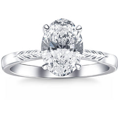 Certified VS 3Ct Oval Diamond Solitaire Engagement Ring 14k Gold Lab Grown