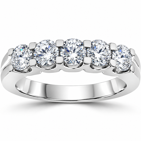 1ct Diamond Wedding Ring Anniversary Stackable Band 14K White Gold