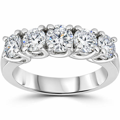 1 1/2 ct Diamond Wedding Anniversary Band Women's 14k White Gold Ring