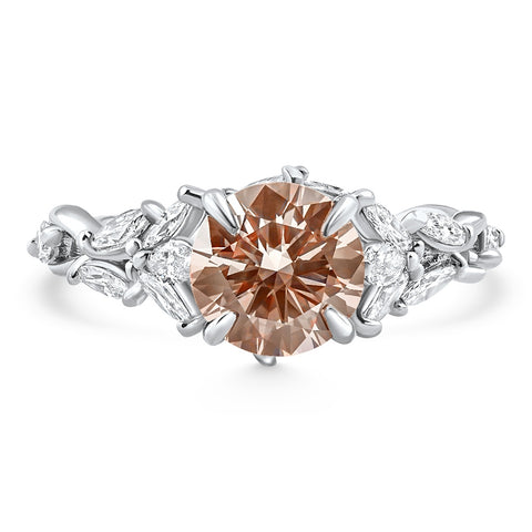 Certified Fancy vivid Pink 3Ct Diamond Engagement Ring Platinum Lab Grown 7.5