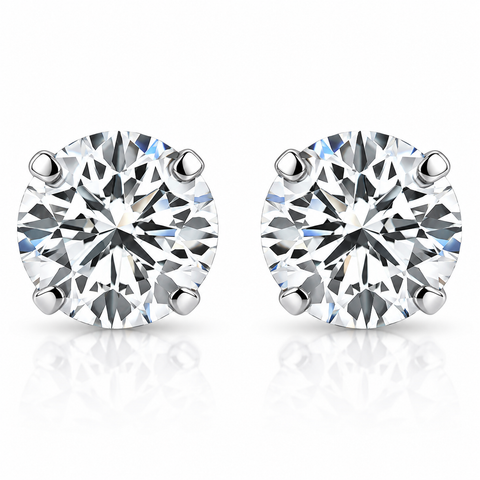 G/VS .20 Ct Small Diamond Studs 14k White Gold Lab Grown Earrings