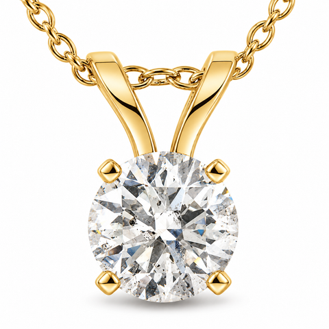 .75ct Round Natural Diamond Solitaire Pendant Necklace 14k White or Yellow Gold