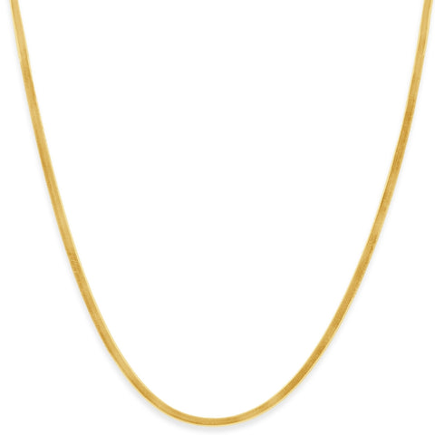 14k Yellow Gold 2.15MM Herringbone Necklace Women's 18" Chain