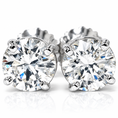 VVS1 Platinum 1/2ct Diamond Studs Screw Back Lab Grown