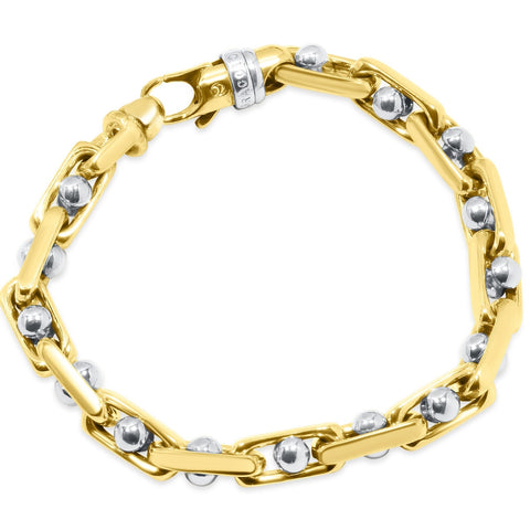 Men's Designer Mariner Link 14k Gold (64gram) or Platinum (103gram) 7.5mm Bracelet 8.5"