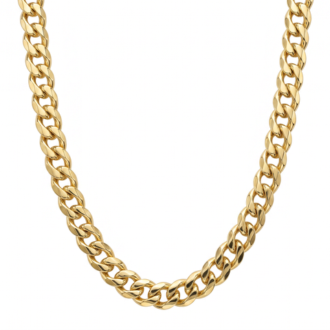 14k Yellow Gold Filled 3.2mm High Polish Miami Cuban Curb Link Chain Necklace