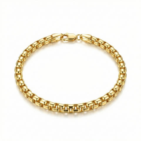 14k Yellow Gold Filled 3.5-mm Round Box Link Chain Bracelet