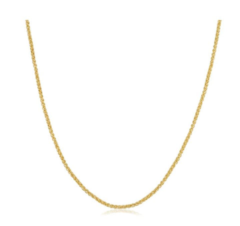 14k Yellow Gold Filled 1.5mm-round Wheat Chain Necklace