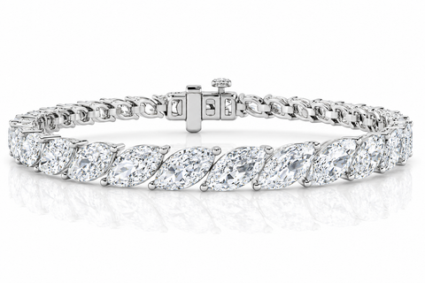 13Ct Marquise Lab Grown Diamond Tennis Bracelet 14KGold