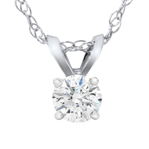 1/5 ct G SI 100% Diamond Solitaire Pendant 14K White Gold Lab Grown