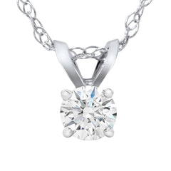1/4 Carat Solitaire Lab Grown Diamond Pendant 14K White Gold
