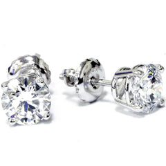 VS Platinum 1 1/2 Carat TW Ideal Cut Diamond Studs with Screw Backs Lab Created