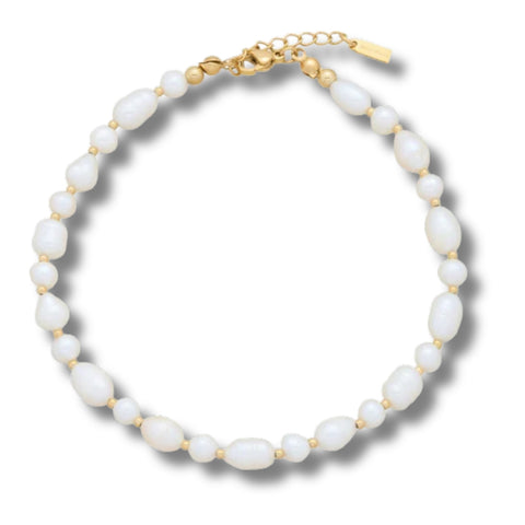 Leah Pearl Anklet or Bracelet 18k Yellow Gold