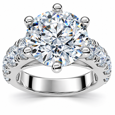 Certified 5 1/2 cttw Diamond Engagement Ring 14k White Gold Lab Grown