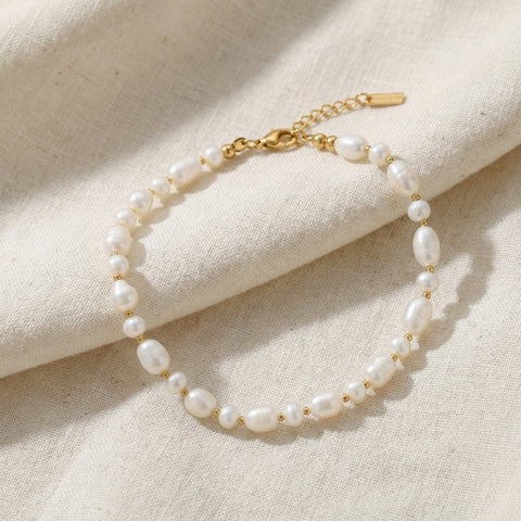 Leah Pearl Anklet or Bracelet 18k Yellow Gold