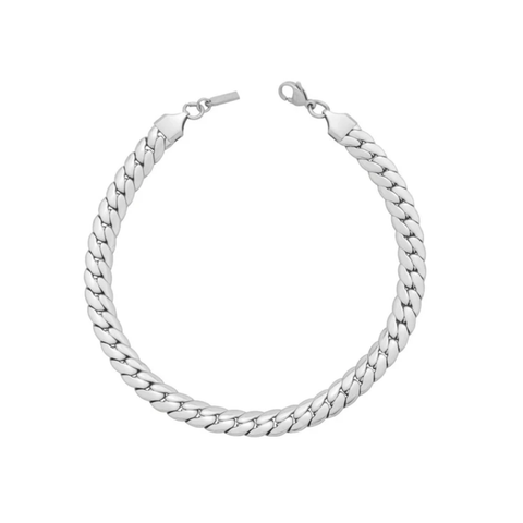 Jean 8mm Anklet Silver Plated 10" Length