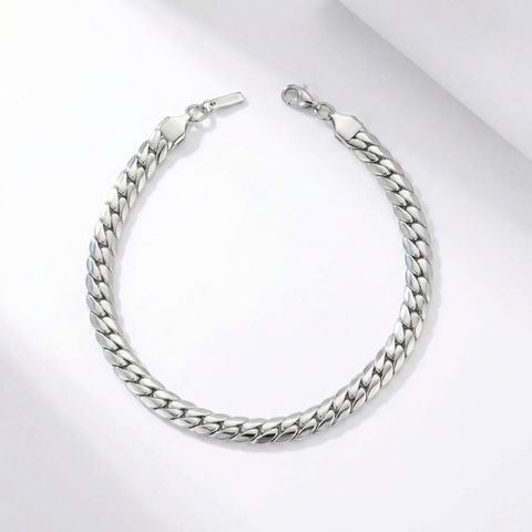 Jean 8mm Anklet Silver Plated 10" Length