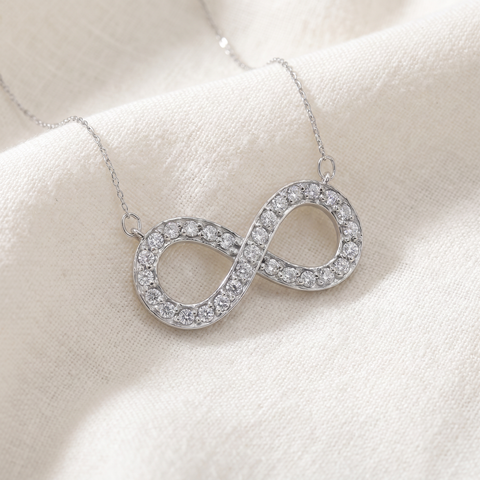 3/4ct Diamond Infinity Symbol Pendant 14K White Gold