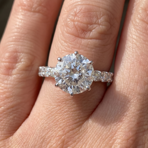 F/VS2 Certified 6Ct Diamond Eternity Engagement Ring 14k White Gold Lab Grown