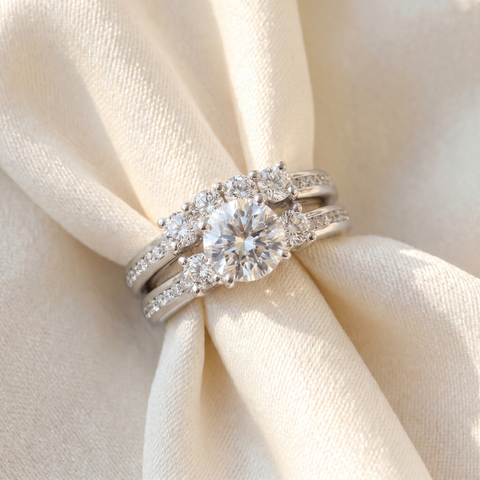 3 1/2ct Enhanced Diamond Engagement Ring Wedding Set 14K White Gold Watch Video