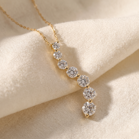 2ct Diamond Journey Pendant 14K Yellow Gold