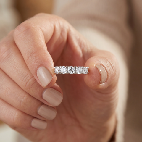 1 Ct Diamond Five Stone Tellis Wedding Ring 14k White Gold