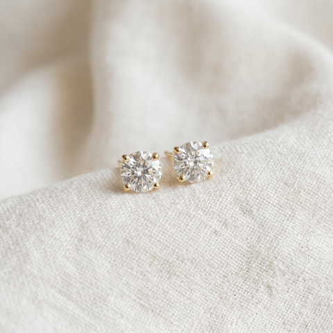 3/4ct Diamond Studs 14K Yellow Gold