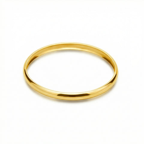 Heavy Weight 6MM 18k Yellow Gold Plated Bangle